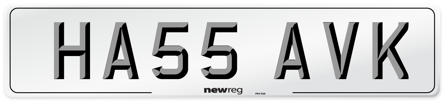 HA55 AVK Number Plate from New Reg
